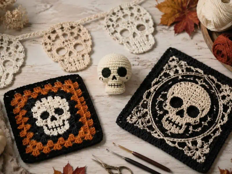 30 Skull Crochet Patterns for Halloween, Gothic Decor, and Creepy-Cute Gifts