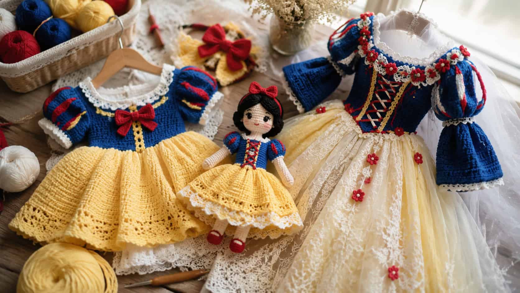 30 Snow White Dress Patterns To Crochet For Babies, Dolls, And Bridal Looks