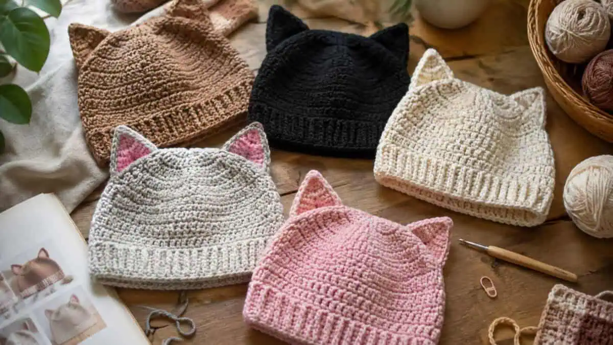 30 Cat Beanie Crochet Patterns to Explore: Cozy Ears, Ribbing, and Playful Styles