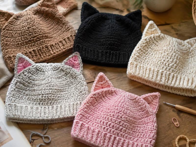 30 Cat Beanie Crochet Patterns to Explore: Cozy Ears, Ribbing, and Playful Styles
