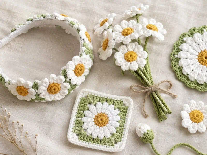 30 Daisy Crochet Patterns for Gifts, Home Decor, and Easy Floral Makes