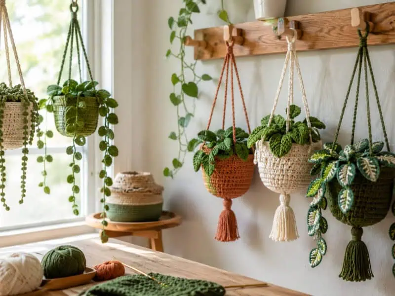 30 Hanging Plant Crochet Patterns to Brighten Your Home and Car Decor