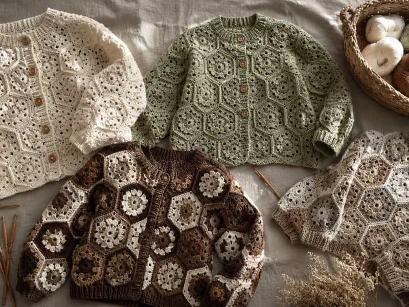 30 Hexagon Sweater Crochet Patterns for Cozy Cardigans, Pullovers, and Boho Layers