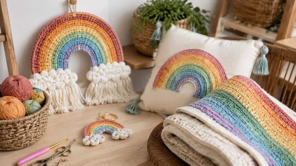 30 Rainbow Crochet Patterns to Brighten Home Decor, Gifts, and Everyday Accessories