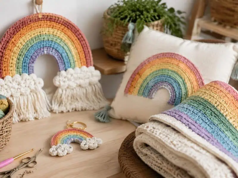 30 Rainbow Crochet Patterns to Brighten Home Decor, Gifts, and Everyday Accessories