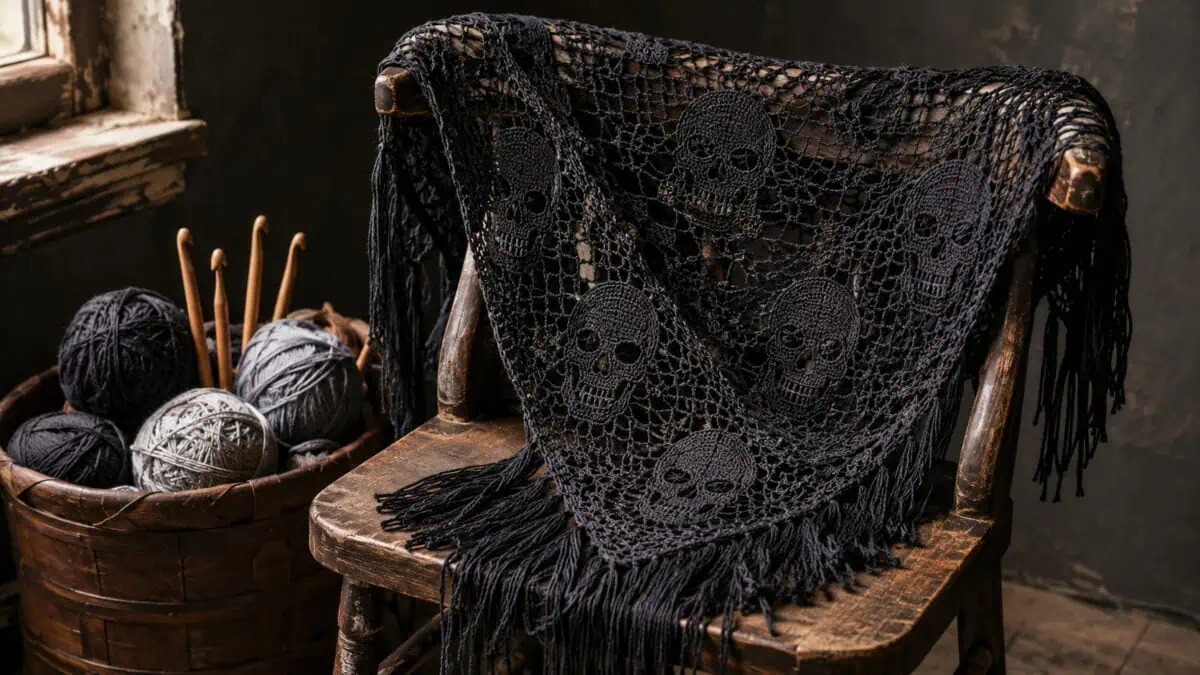 30 Skull Shawl Crochet Patterns for Gothic Wraps, Festival Layers, and Halloween Style