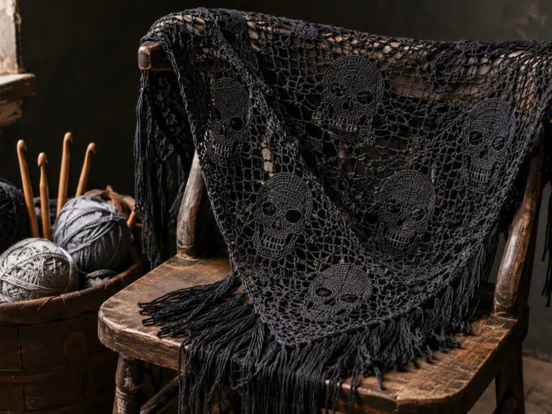 30 Skull Shawl Crochet Patterns for Gothic Wraps, Festival Layers, and Halloween Style