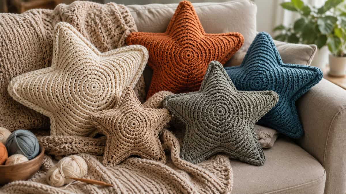 30 Star Pillow Crochet Patterns to Brighten Home Decor and Handmade Gifting