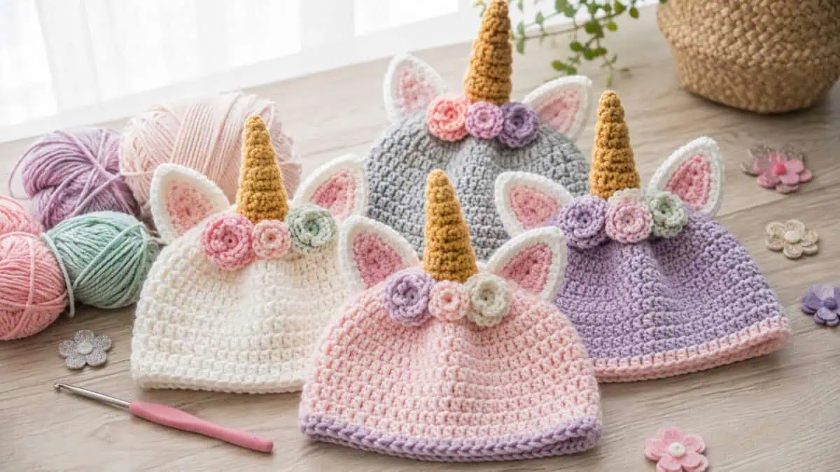 30 Unicorn Hat Crochet Patterns for Magical Hats in Baby, Kids, and Adult Sizes