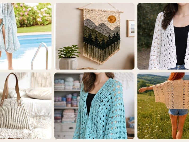 A selection of the crochet patterns in 40 Boho Crochet Patterns: Unleash Your Creativity with Trendy Designs