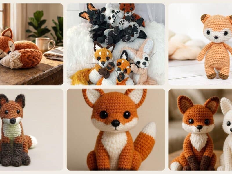 A selection of the crochet patterns in 40 Fox Crochet Patterns: Fun & Easy Projects for Crafty Individuals
