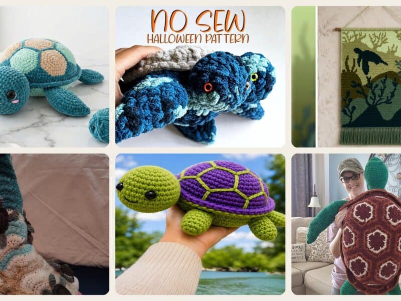 A selection of the crochet patterns in 40 Sea Turtle Crochet Patterns: Create Adorable Keepsakes for Everyone