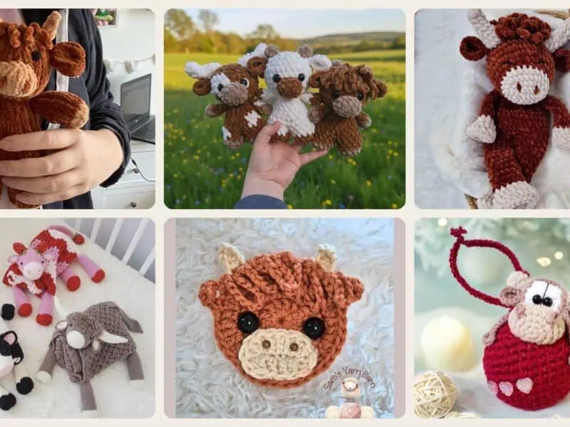A selection of the sunflower cows patterns in this roundup