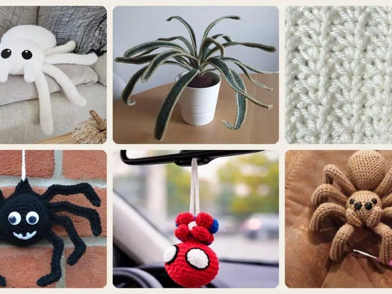 A selection of the crochet patterns in 40 Spider Crochet Patterns for Cute, Creepy, and Giftable Makes