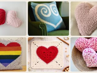 A selection of the heart pillows patterns in this roundup