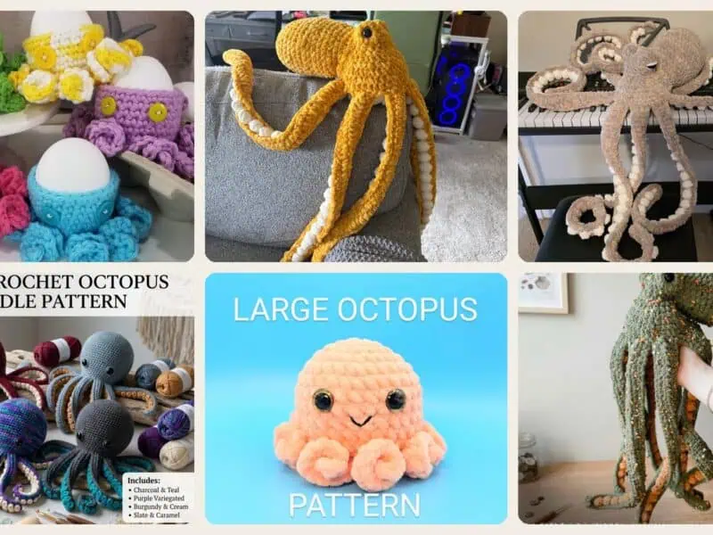 A selection of the giant octopuses patterns in this roundup