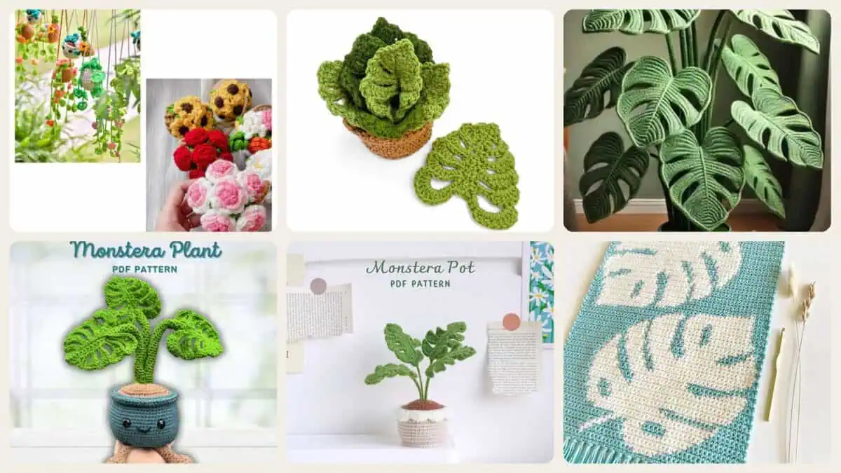 A selection of the monstera patterns in this roundup