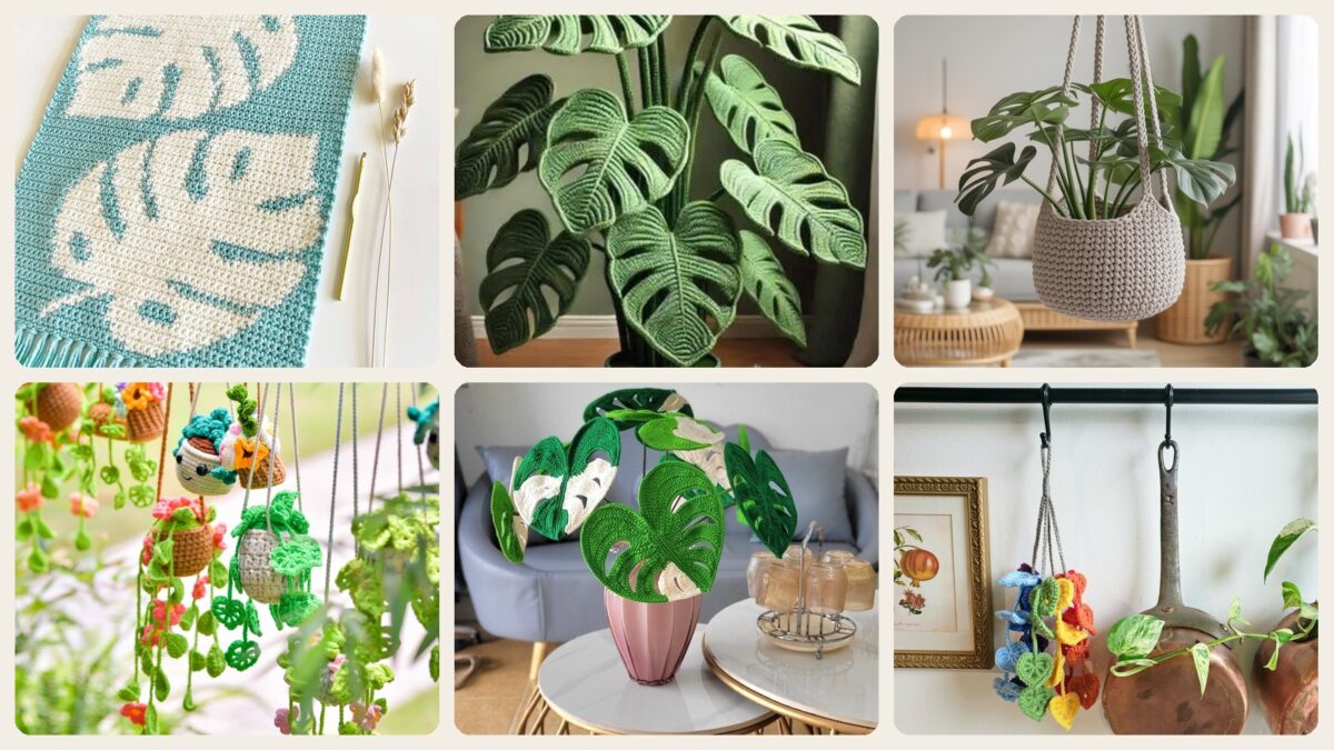 A selection of the monstera patterns in this roundup