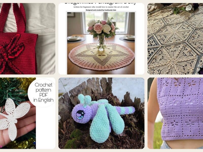 A selection of the crochet patterns in 40 Dragonfly Crochet Patterns: Unlock Your Creative Potential Today!