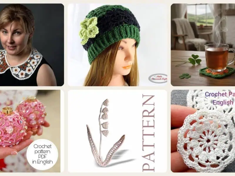 A selection of the crochet patterns in 40 Irish Crochet Patterns: Traditional Motifs, Vintage Lace, and Modern Irish-Inspired...