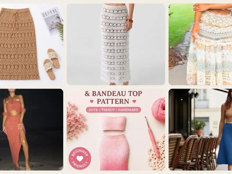 A selection of the crochet patterns in 22 Maxi Skirt Crochet Patterns to Make for Summer, Festivals, and Beyond