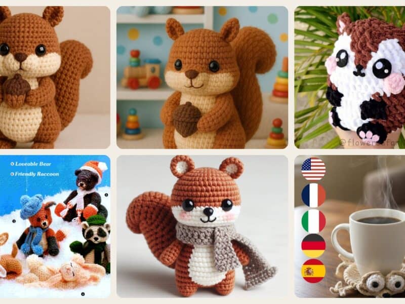 A selection of the crochet patterns in 40 Squirrel Crochet Pattern: Enhance Your Skills With Adorable Designs