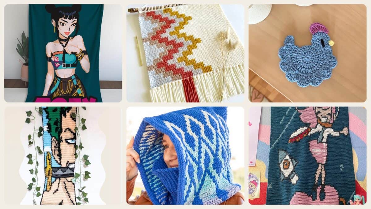 A selection of the pixel crochet patterns in this roundup