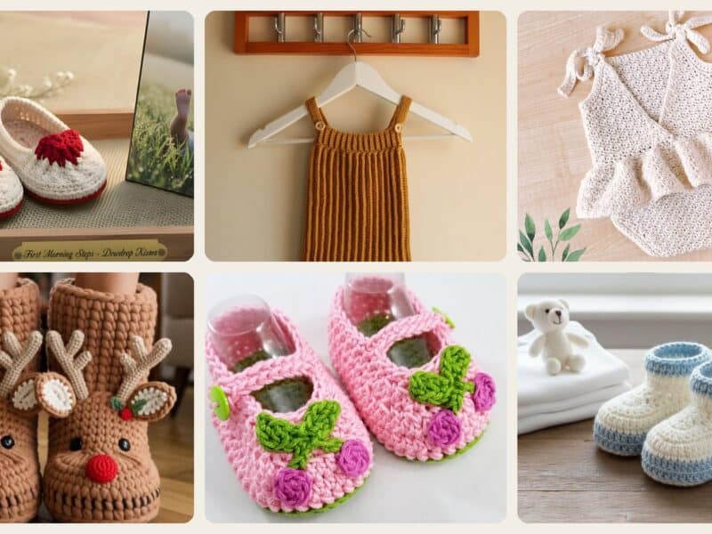 A selection of the crochet patterns in 40 Baby Girl Crochet Patterns: Easy, Adorable Projects for Your Little One