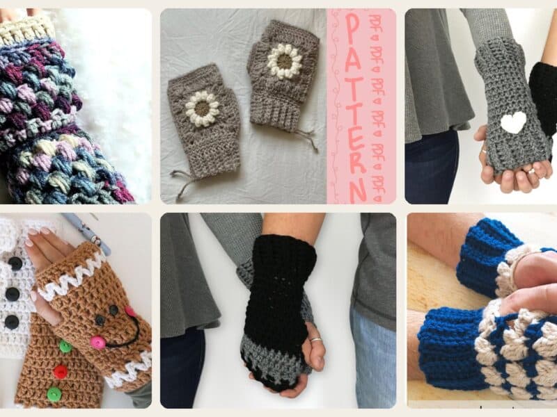 A selection of the crochet patterns in 40 Victorian Fingerless Gloves Crochet Patterns to Add Elegant, Vintage Flair