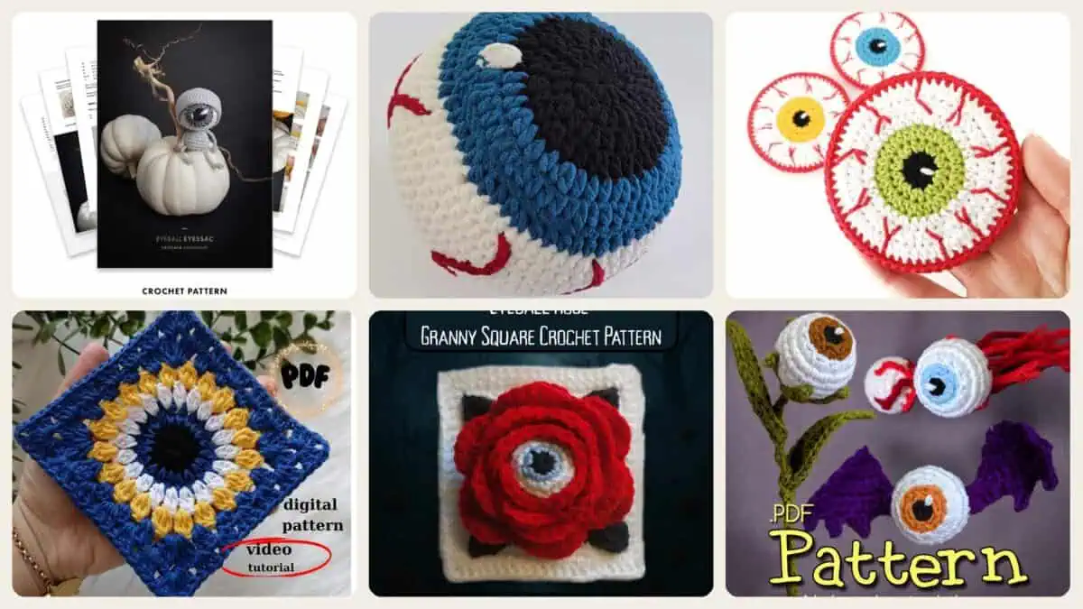 A selection of the crochet patterns in 40 Eye Crochet Patterns: Mesmerizing Designs for Every Crochet Enthusiast