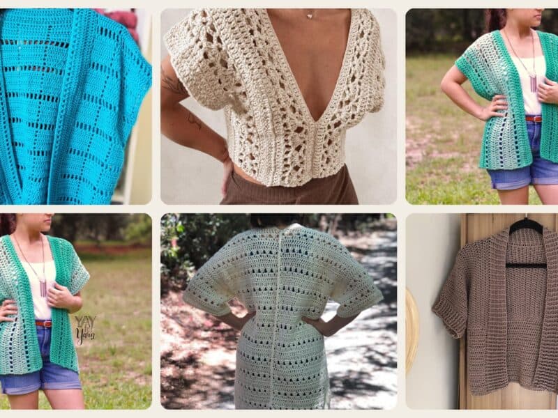 A selection of the crochet patterns in 40 Summer Cardigan Crochet Patterns to Keep You Cool and Layered