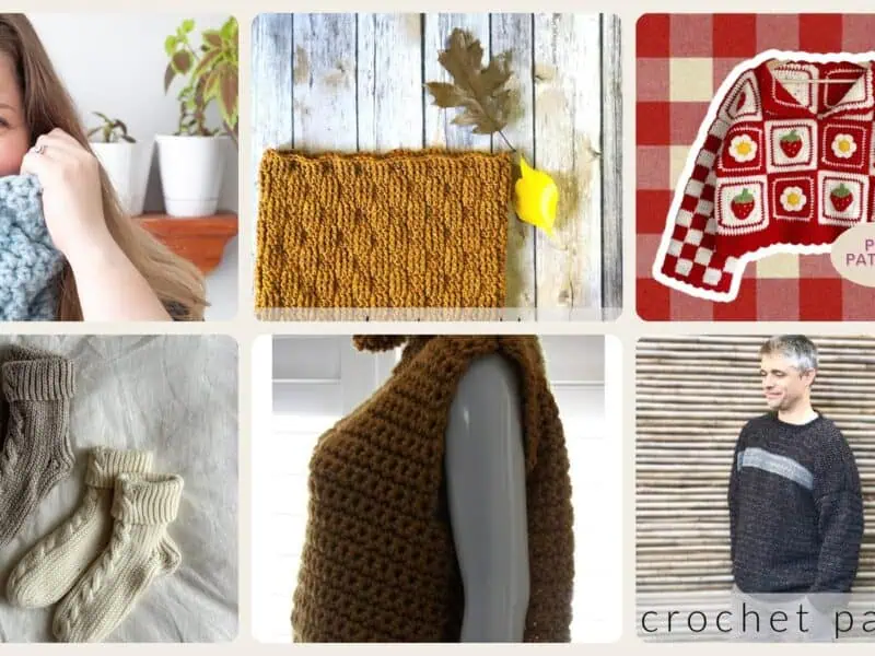 A selection of the crochet patterns in 40 Men’s Crochet Patterns for Hats, Sweaters, Shirts, Slippers, and More