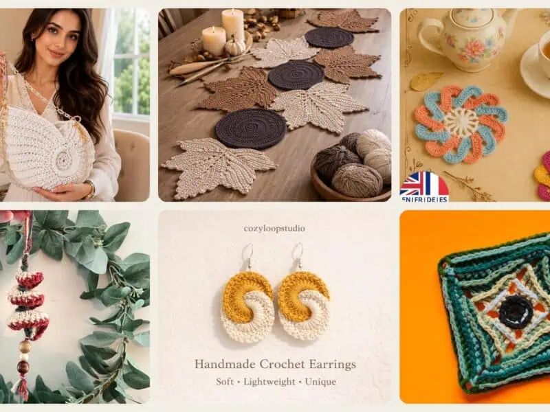 A selection of the crochet patterns in 40 Spiral Crochet Patterns for Intricate, Giftable Makes