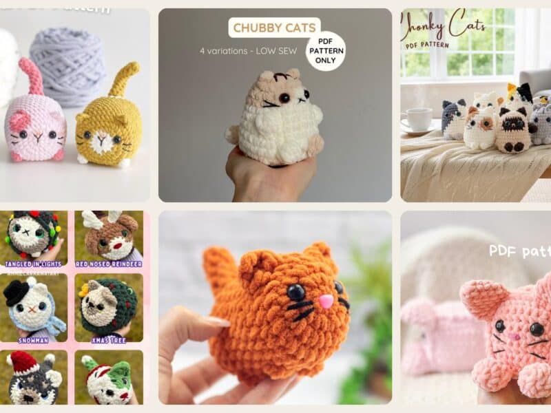 A selection of the crochet patterns in 40 Fat Cat Crochet Patterns: Unleash Your Creativity and Craft Skills!
