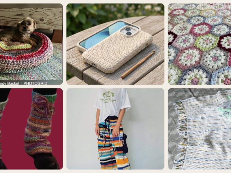 A selection of the crochet patterns in 39 Scrap Crochet Patterns to Turn Leftovers into Beautiful Makes