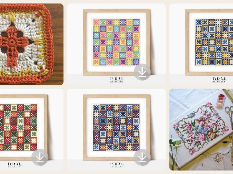 A selection of the crochet patterns in 40 Cross Crochet Patterns: Elegant, Meaningful Designs for Bookmarks, Afghans, and Gifts