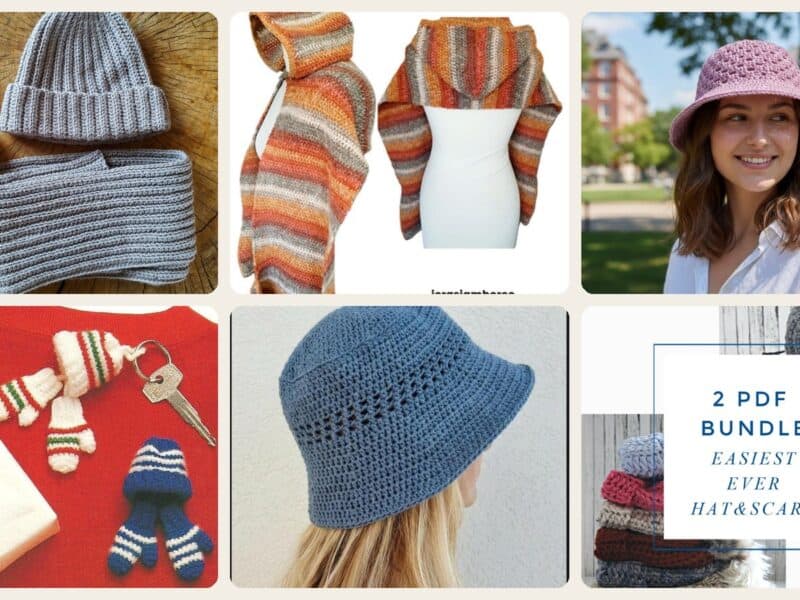 A selection of the crochet patterns in 40 Hat and Scarf Crochet Patterns to Keep You Cozy and Creative