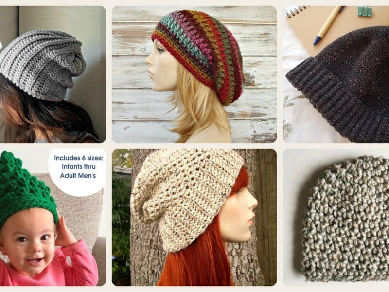 A selection of the crochet patterns in 40 Men's Hat Crochet Patterns: Unleash Your Creativity with Unique Styles