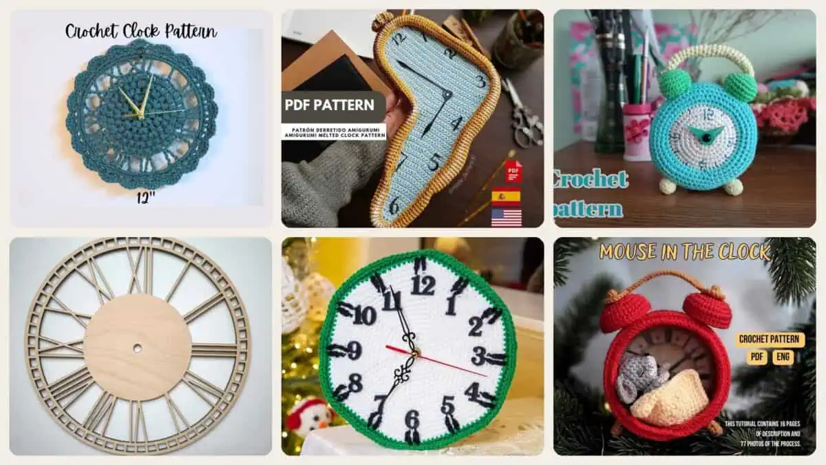 A selection of the clock patterns in this roundup