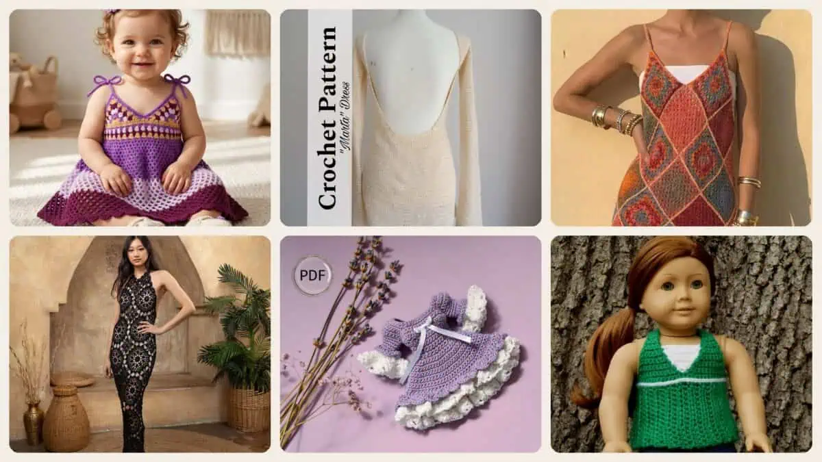 A selection of the doily dresses patterns in this roundup