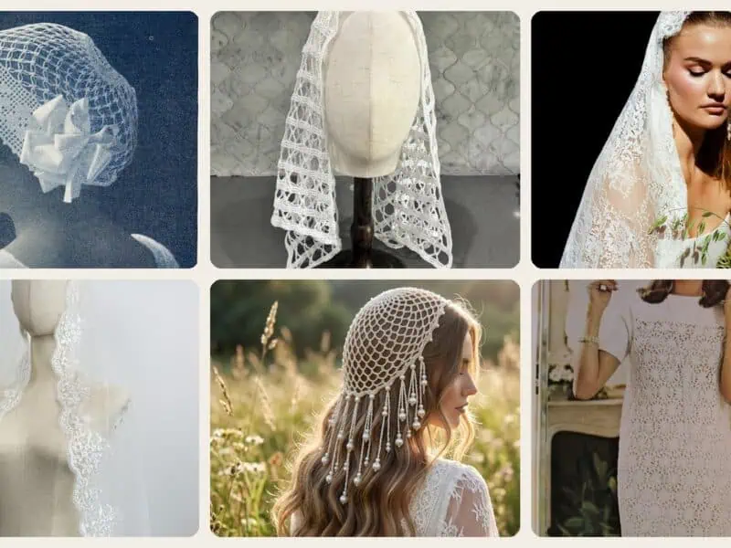 A selection of the wedding veils patterns in this roundup