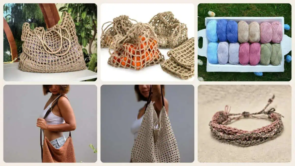 A selection of the hemp projects patterns in this roundup