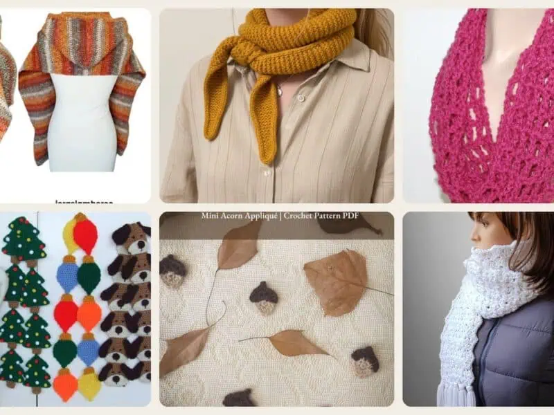 A selection of the crochet patterns in 40 Crochet Scarf Ideas: Stylish Patterns for Skinny, Chunky, Cowl, and Wrap Looks