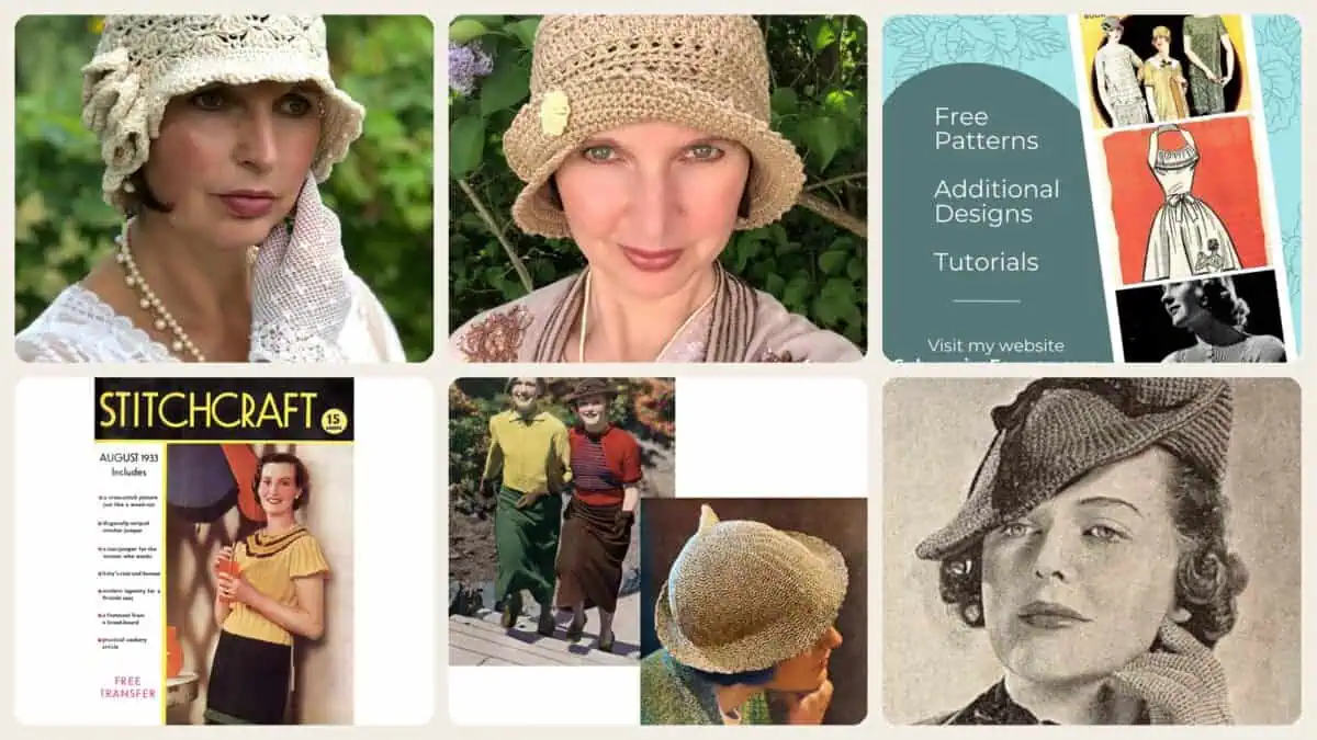 A selection of the crochet patterns in 21 Best Free Vintage Crochet Patterns of the 1930s
