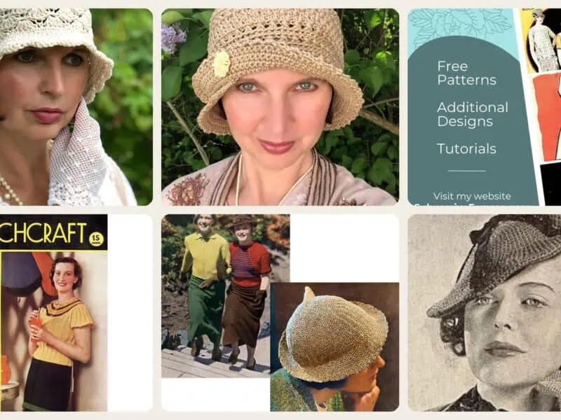A selection of the crochet patterns in 21 Best Free Vintage Crochet Patterns of the 1930s