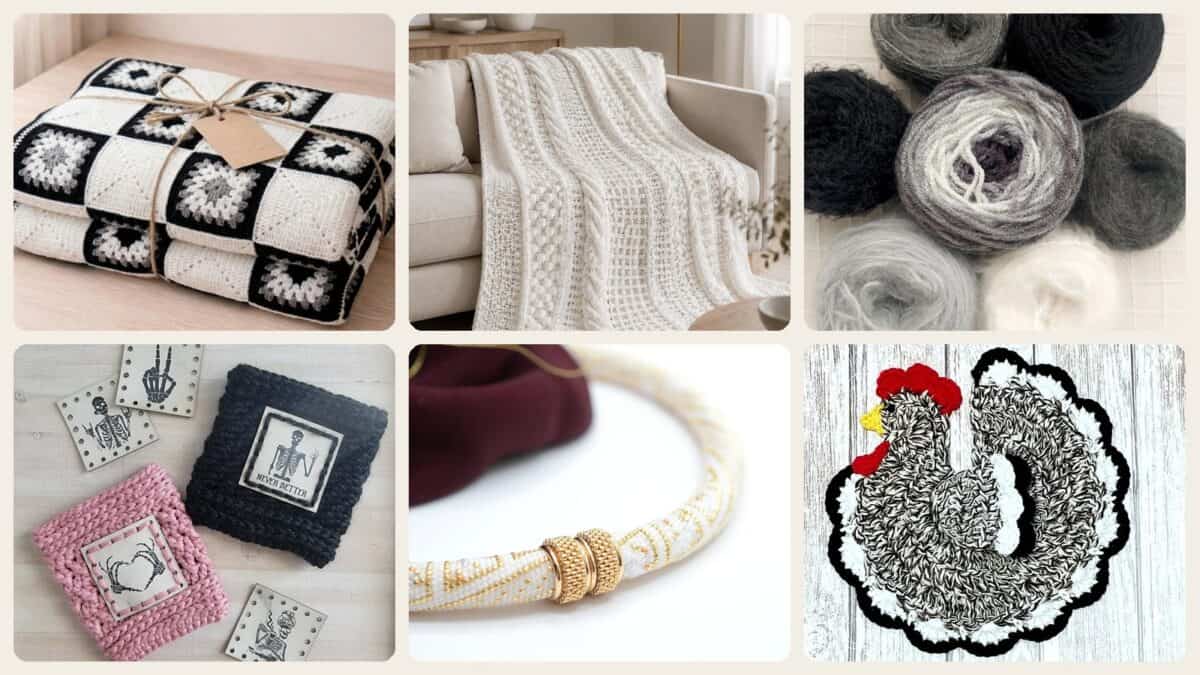 A selection of the monochrome patterns in this roundup