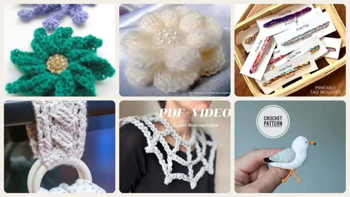 A selection of the crochet patterns in 40 Lovely Examples of Crochet Jewelry to Admire and Try