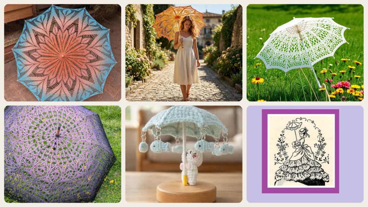A selection of the umbrellas patterns in this roundup