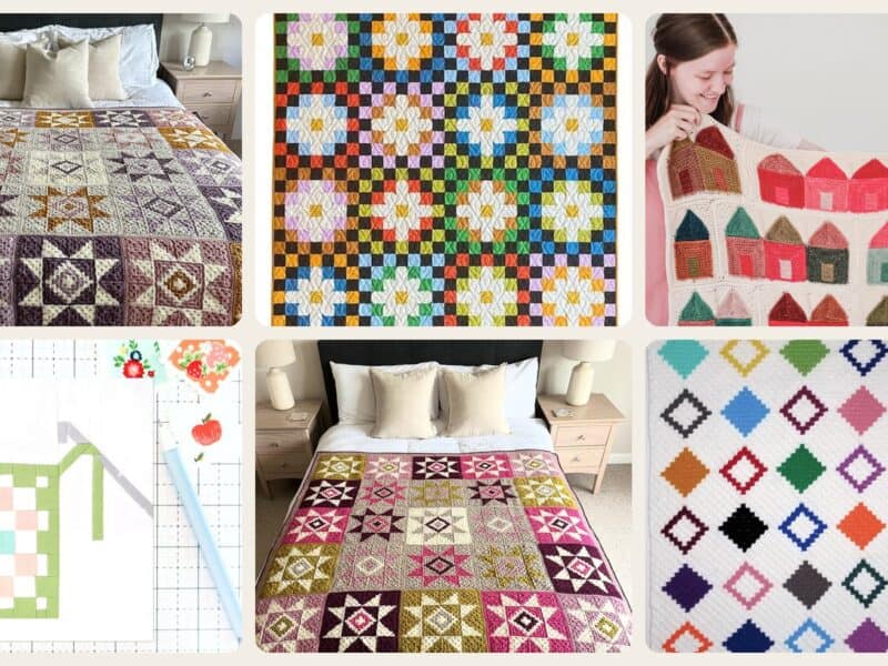 A selection of the crochet patterns in 40 Beautiful Crochet Quilt Patterns You Will Want to Make