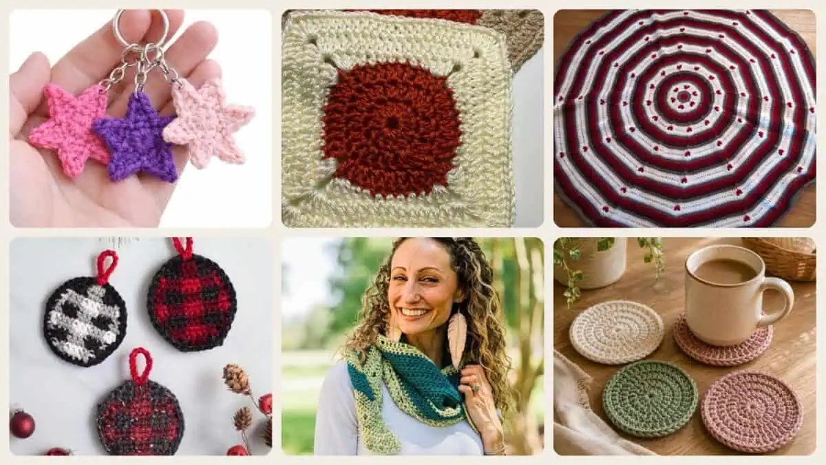 A selection of the crochet patterns in 40 Beautiful Circle Crochet Patterns To Make For Your Home